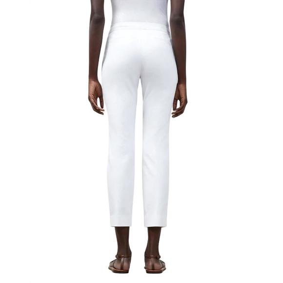 NEW LAFAYETTE 148 manhattan slim ankle pant in white - Picture 3 of 5